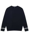 Men s Jagguard Deformed Tissue Round Neck Sweater 2404GZKR NAVY - BLACK&WHITE - BALAAN 3