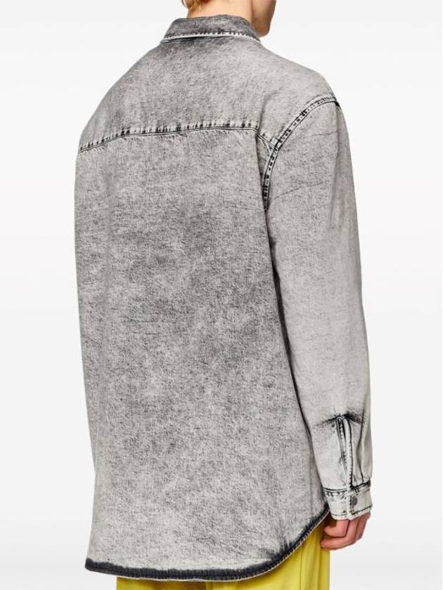 D Flaim S Tailored Denim Long Sleeve Shirt Gris - DIESEL - BALAAN 4