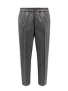 Elasticated Waist Straight Pants Grey - AMI - BALAAN 1