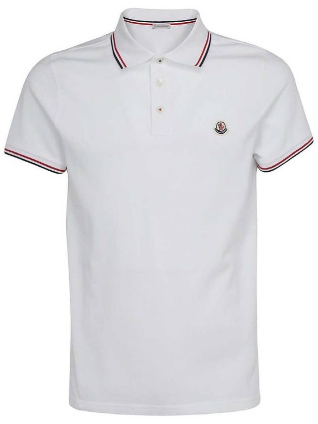 Logo Patch Short Sleeve Polo Optical White - MONCLER - BALAAN 2