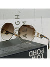 Sunglasses LNV126SLB 710 round fashion metal frame gold logo decoration - LANVIN - BALAAN 2