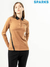 Women s logo line color combination long sleeved collar T shirt SO3LTS103 - SPARKS - BALAAN 4