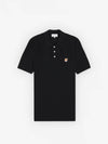 Fox Head Patch Cotton Polo Shirt Black - MAISON KITSUNE - BALAAN 4