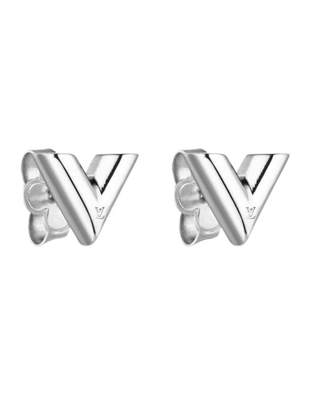 Essential V Stud Earrings Silver - LOUIS VUITTON - BALAAN 1