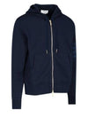 Men's Diagonal Armband Loopback Relaxed Fit Zip Up Hoodie Navy - THOM BROWNE - BALAAN 4