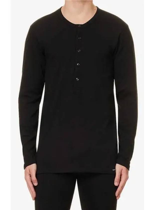 Henry Neck Long Sleeve T-Shirt Black - TOM FORD - BALAAN 2