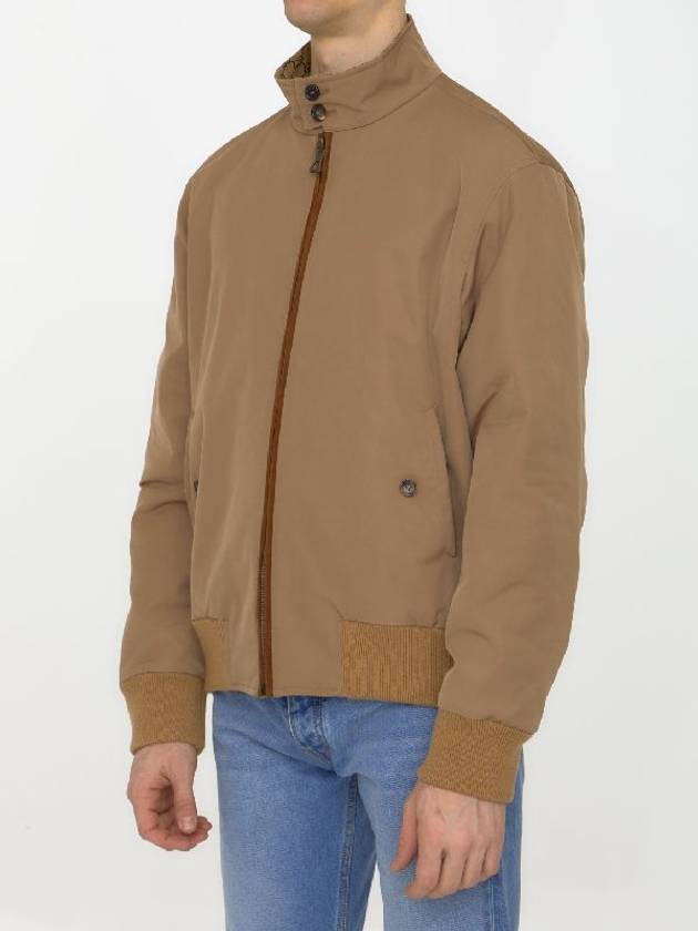 Leather And GG Canvas Reversible Jacket Beige Ebony - GUCCI - BALAAN 4