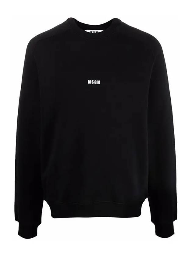 Micro Logo Print Cotton Sweatshirt Black - MSGM - BALAAN 2