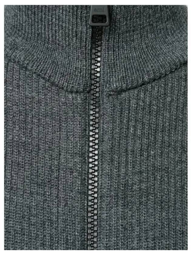 Men's ribbed zipup cardigan H17K500 011 055 - AMI - BALAAN 4