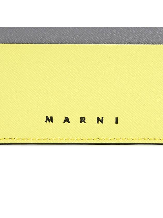 Bicolor Leather Card Wallet Yellow - MARNI - BALAAN 6