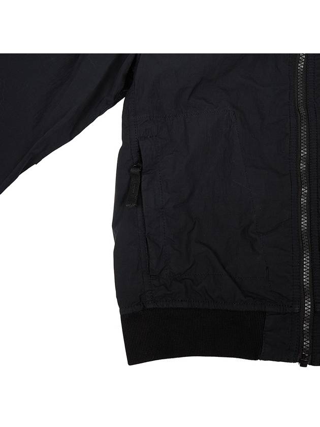 Kids Garment Dyed Cotton Nylon Bomber Jacket Black - STONE ISLAND - BALAAN 8