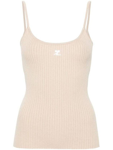 Logo Knit Sleeveless Cappuccino - COURREGES - BALAAN 1