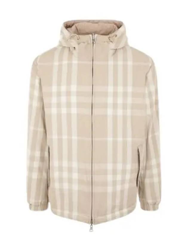 Check Nylon Reversible Hooded Jacket Soft Fawn - BURBERRY - BALAAN 2