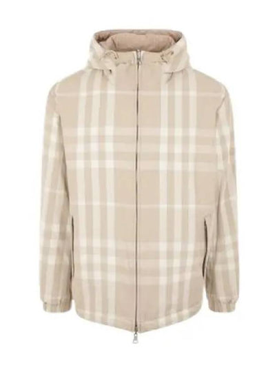 Check Nylon Reversible Hooded Jacket Soft Fawn - BURBERRY - BALAAN 2