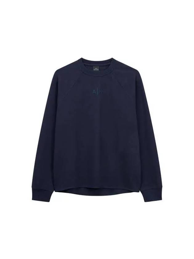 Men s Raglan Sleeve Waffle Sweatshirt Navy - ARMANI EXCHANGE - BALAAN 1