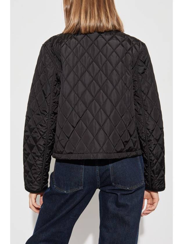 Burberry Quilted Jacket With Corduroy Collar, Women's, Black - BURBERRY - BALAAN 4