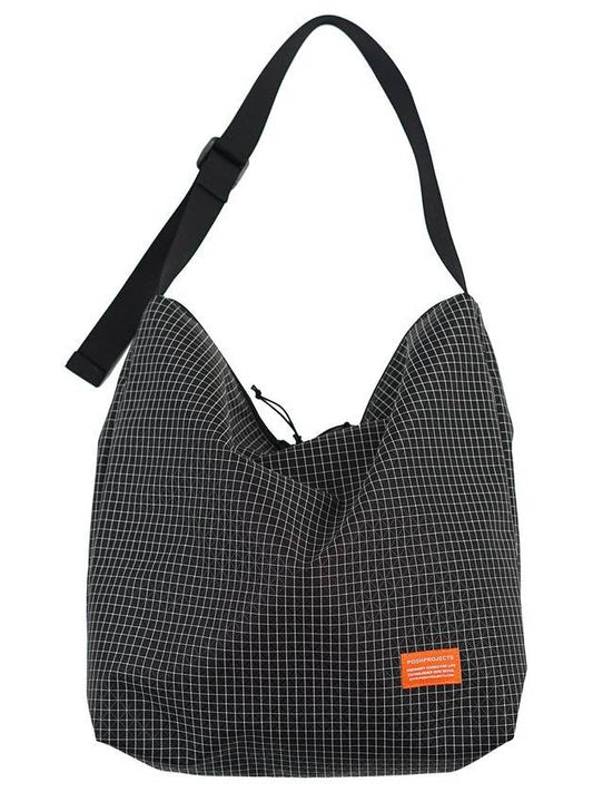 F137 Kangaroo Grid Stop Tote Bag Black - POSHPROJECTS - BALAAN 2