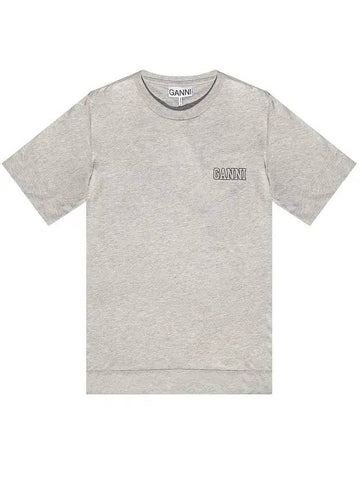 Software Logo Short Sleeve T-shirt Grey - GANNI - BALAAN 1