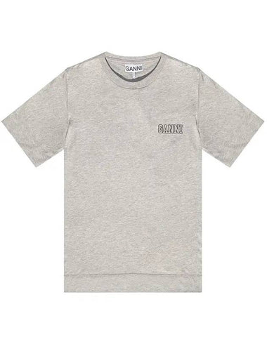 Software Logo Short Sleeve T-shirt Grey - GANNI - BALAAN 1