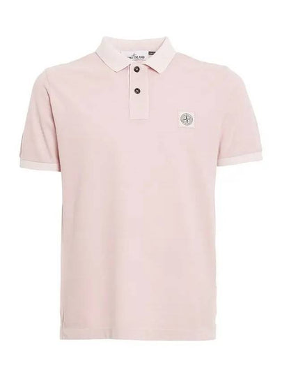 Logo Patch Washing Polo Shirt Pink - STONE ISLAND - BALAAN 2