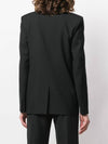 Women's Single Breasted Blazer Virgin Wool Jacket Black - SAINT LAURENT - BALAAN 5