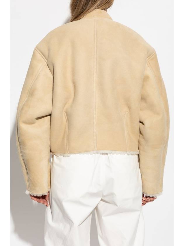 Jacquemus Sheepskin Coat Le Blouson Telo, Women's, Beige - JACQUEMUS - BALAAN 4