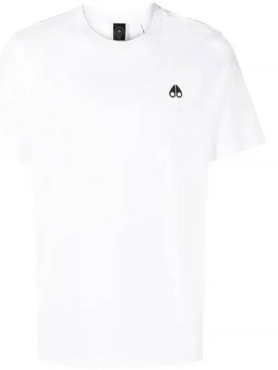 Satellite Logo Crew Neck Short Sleeve T-Shirt White - MOOSE KNUCKLES - BALAAN 2