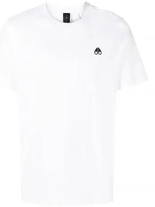 Satellite Logo Crew Neck Short Sleeve T-Shirt White - MOOSE KNUCKLES - BALAAN 2