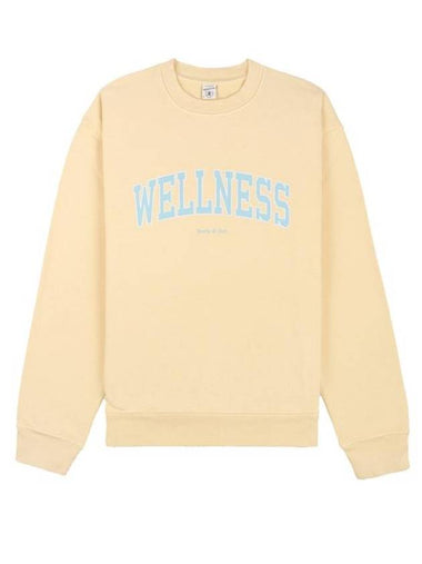 Slogan Print Cotton Long Sleeve T-shirt Beige - SPORTY & RICH - BALAAN 1