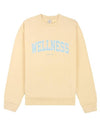 Slogan Print Cotton Long Sleeve T-shirt Beige - SPORTY & RICH - BALAAN 2