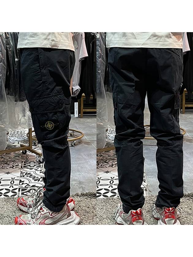 Men's Wappen Patch Cargo Track Pants Navy - STONE ISLAND - BALAAN 4