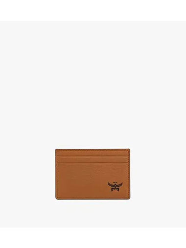 Embossed Leather Card Wallet Brown - MCM - BALAAN 1