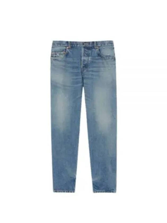 Denim Straight Pants 747651Y13KB 5272 LIGHT BLUE - SAINT LAURENT - BALAAN 2