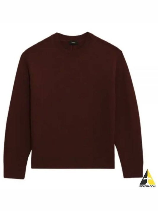 Lamar Wool Crewneck Knit Top Chocolate - THEORY - BALAAN 2