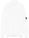 Lambswool GRS Turtle Neck Knit Top White - CP COMPANY - BALAAN 2