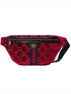 GG Logo Velvet Belt Bag Red - GUCCI - BALAAN 2