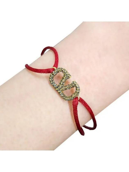 V logo crystal knot bracelet 37320223 1094943 - VALENTINO - BALAAN 1