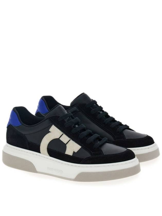 Gancini Outline Low-Top Sneakers Black - SALVATORE FERRAGAMO - BALAAN 3