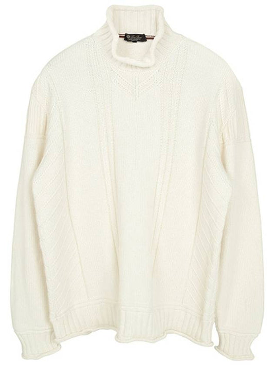 Haston mock neck knit top white - LORO PIANA - BALAAN 2