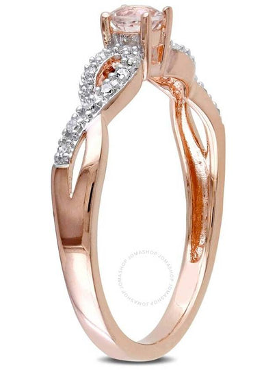 AMOUR 1/10 CT TW Diamond and Morganite Infinity Ring In Rose Plated Sterling Silver - AMOUR - BALAAN 2