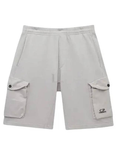 Cotton Fleece Mixed Cargo Shorts Grey - CP COMPANY - BALAAN 2