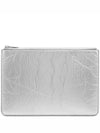 Crinkle Leather Clutch Bag Silver - MAISON MARGIELA - BALAAN 4