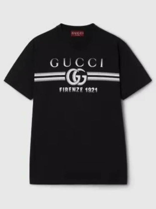 Cotton Print Short Sleeve T-Shirt Black - GUCCI - BALAAN 2