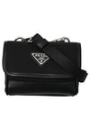 Triangle Logo Mini Re-Nylon Cross Bag Black - PRADA - BALAAN 2