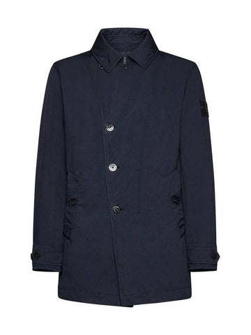 Wappen Patch Single Breasted Jacket Navy - STONE ISLAND - BALAAN 1