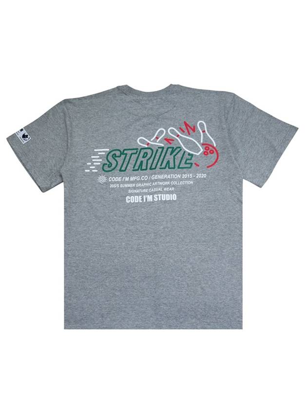 Bowling Strike Printing Overfit Short Sleeve T Shirt Grey - CODE I'M - BALAAN 2