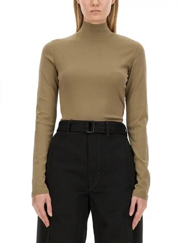 Rib Turtleneck Khaki - LEMAIRE - BALAAN 2