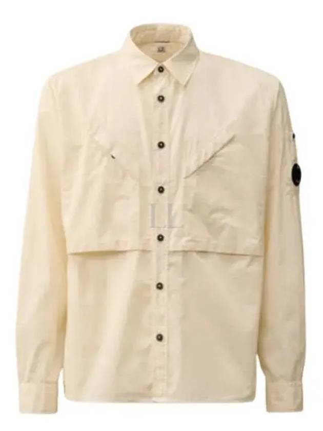 Cotton Rip Stop Pocket Long Sleeve Shirt Beige - CP COMPANY - BALAAN 2