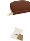 Demiloon Half Moon Zipper Card Wallet Brown - A.P.C. - BALAAN.