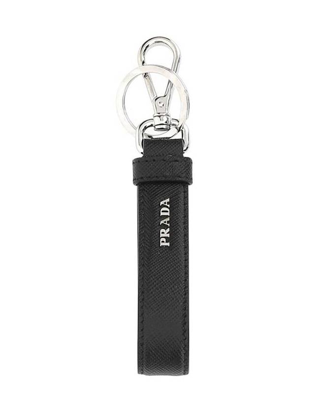 Saffiano Leather Key Holder Black - PRADA - BALAAN 3